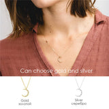 Pure 925 Pendant Necklace Moon Statement Necklaces Chain