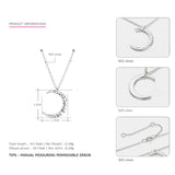 Pure 925 Pendant Necklace Moon Statement Necklaces Chain