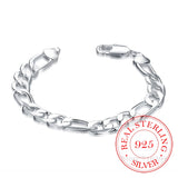 925 Silver Men's 10mm Chain Bracelet Wristband