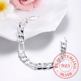 925 Silver Men's 10mm Chain Bracelet Wristband