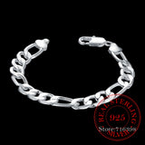 925 Silver Men's 10mm Chain Bracelet Wristband
