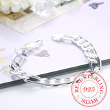 925 Silver Men's 10mm Chain Bracelet Wristband
