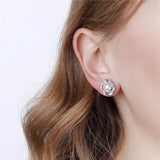 925 Silver Earrings Natural Freshwater Pearl Fine Stud Earring