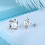 925 Silver Earrings Natural Freshwater Pearl Fine Stud Earring
