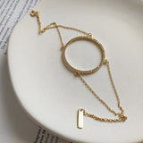 925 Silver Zircon Link Chain Bracelet Fine Jewelry