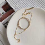 925 Silver Zircon Link Chain Bracelet Fine Jewelry
