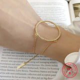 925 Silver Zircon Link Chain Bracelet Fine Jewelry