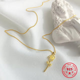 925 Silver Rose Flower Pendant Necklace Fine Jewelry