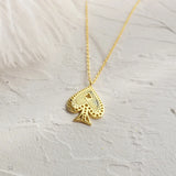 925 Silver Poker Red Peach Pendant Necklace Fine Jewelry