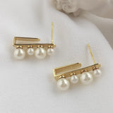 925 Silver Shell Pearl Stud Earrings Fine Jewelry