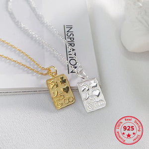925 Silver Square Pendant Necklace Fine Jewelry