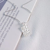 925 Silver Square Pendant Necklace Fine Jewelry
