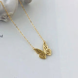 925 Silver Butterfly Choker Necklace Zircon Chain Neck Gift