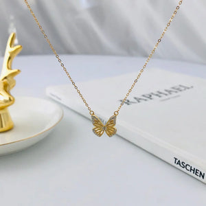 925 Silver Butterfly Choker Necklace Zircon Chain Neck Gift