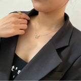 925 Silver Butterfly Choker Necklace Zircon Chain Neck Gift