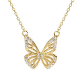 925 Silver Butterfly Choker Necklace Zircon Chain Neck Gift