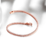 925 Silver Tennis Bracelet 2mm Zirconia Anniversary Gift Sterling Silver Bangle