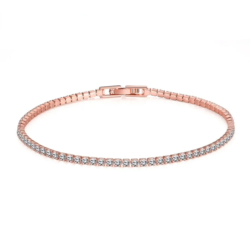 925 Silver Tennis Bracelet with Zirconia, Real Sterling Silver Bangle