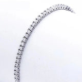 925 Silver Tennis Bracelet 2mm Zirconia Anniversary Gift Sterling Silver Bangle