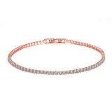 925 Silver Tennis Bracelet 2mm Zirconia Wedding Bangle