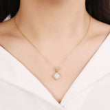 925 Silver Moonstone Pendant Necklace Retro Jewelry