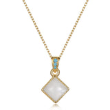 925 Silver Moonstone Pendant Necklace Retro Jewelry