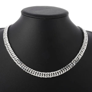 10mm 925 Silver Men's Chain Necklace 20inch Choker Jewelry Accessories