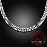 925 Silver Men's 10mm Chain Necklace 24inch Choker Male Jewelry