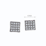 925 Silver Square Stud Earrings with Cubic Zirconia
