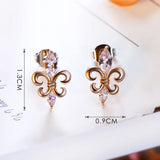 925 Silver Stud Earrings Horseeye Zircon Fine Jewelry