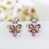 925 Silver Stud Earrings Horseeye Zircon Fine Jewelry