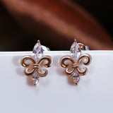 925 Silver Stud Earrings Horseeye Zircon Fine Jewelry