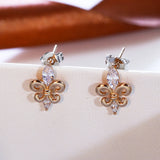 925 Silver Stud Earrings Horseeye Zircon Fine Jewelry