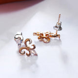 925 Silver Stud Earrings Horseeye Zircon Fine Jewelry