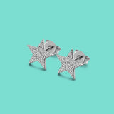 925 Silver CZ Star Stud Earrings Women's Teen Girls Birthday