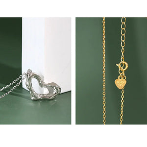 925 Silver Sweet Love Necklace Irregular Pendant Gift Jewelry