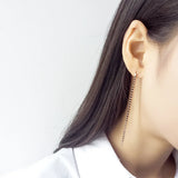 925 Silver Tassel Earrings Rose Long Earrings Fine Jewelry