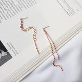925 Silver Tassel Earrings Rose Long Earrings Fine Jewelry
