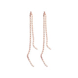 925 Silver Tassel Earrings Rose Long Earrings Fine Jewelry