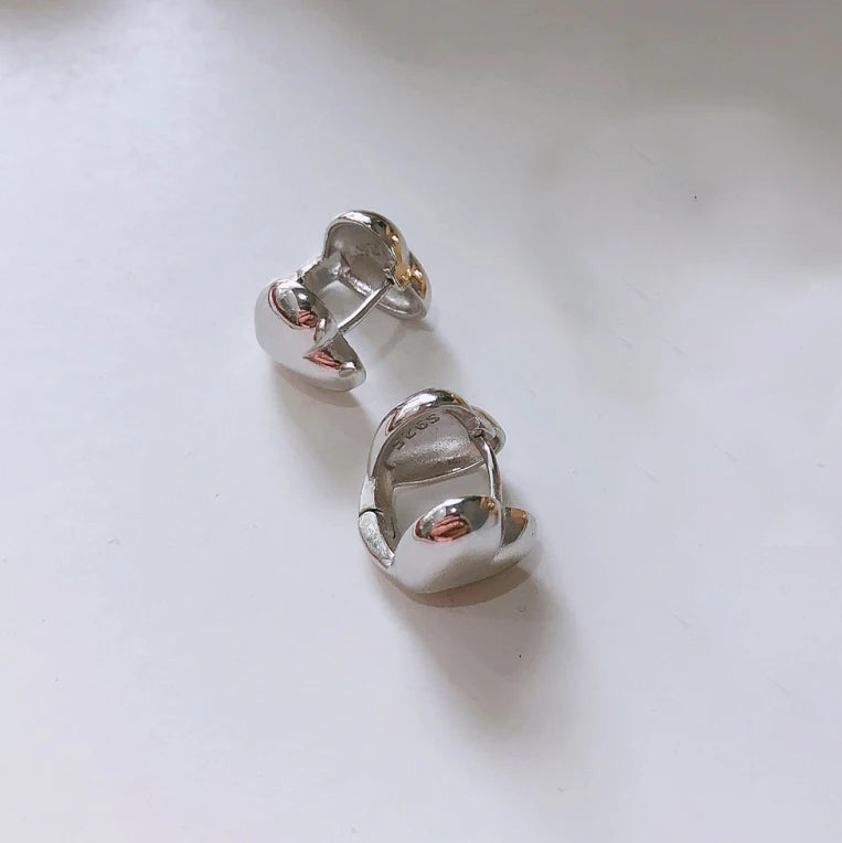 925 Silver Heart Stud Earrings for Ladies