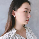 925 Silver Heart Stud Earrings for Ladies