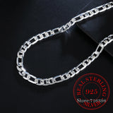 925 Sterling Silver 8mm Chain Necklace For Women Man Choker Neck Jewelry