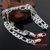 925 Sterling Silver 8mm Chain Necklace For Women Man Choker Neck Jewelry