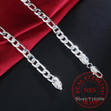 925 Sterling Silver 8mm Flat Chain Necklace 18/20/22/24 Inch Choker Jewelry