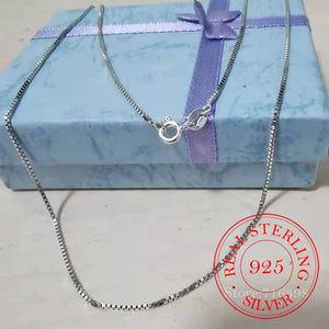 925 Sterling Silver 1mm Box Chain Necklace for Women Men Kids