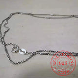 925 Sterling Silver 1mm Box Chain Necklace for Women Men Kids
