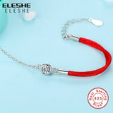 925 Silver Crystal Charm Red Bracelet