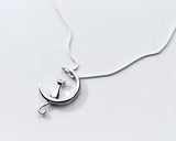 925 Sterling Silver Cat Charm Pendant Necklace for Women Choker Jewelry