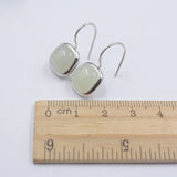 925 Silver Drop Earrings with Nephrite Stones