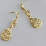 925 Sterling Silver Gold-plated Irregular Long Eardrops Retro Earrings